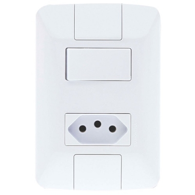 Aria Conjunto 1 Interruptor Simples + Tomada 2P+T 10A 250V Tramontina