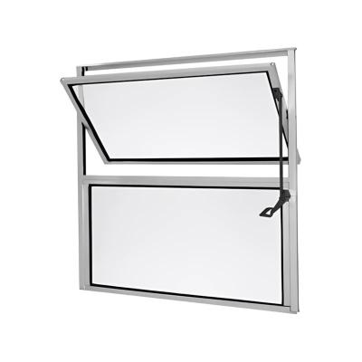 Basculante de Alumínio 50x50cm Vidro Liso 