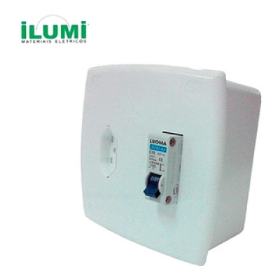 Caixa de Embutir P/ Ar Condicionado Tomada 20A + Disjuntor 25A Ilumi