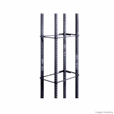 Coluna Pronta de Aço 10mm 3/8 Estribo 7x20cm 6 Metros 