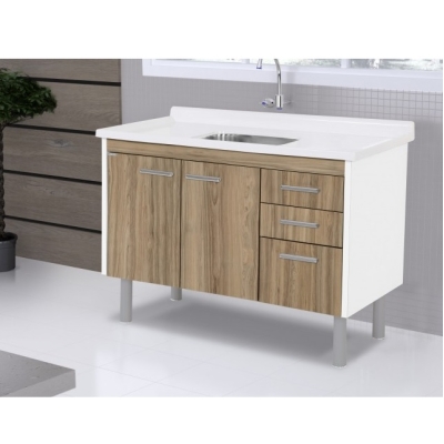 Armário de Cozinha Valenza Nogal 116,2cm Para pia de 1,20mt Rorato