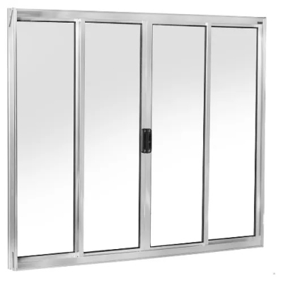Janela de Alumínio 4 Folhas 150x120cm Vidro Liso 