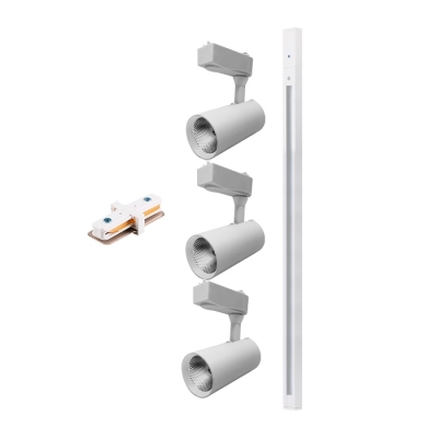 Kit 3 Spots Com Trilho Branco 7W 6,500K Luz Branca Led Bivolt Kian