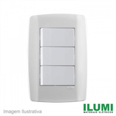 Slim Conjunto 3 Interruptores Simples 4x2 8019 Ilumi