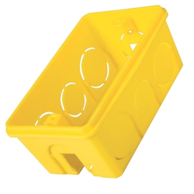 Caixa de Luz de Embutir Retangular 4x2 Amarela Tramontina