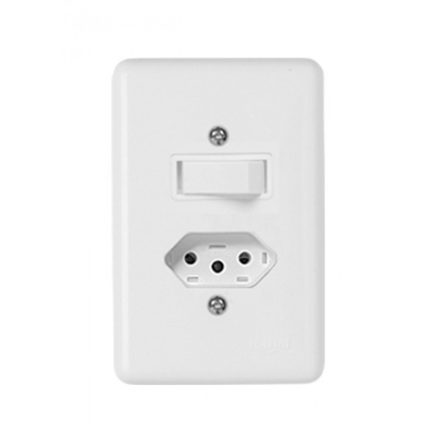 Stylus 1 Interruptor Simples + 1 Tomada 2P+T 10A 250V 4x2 20200 Ilumi