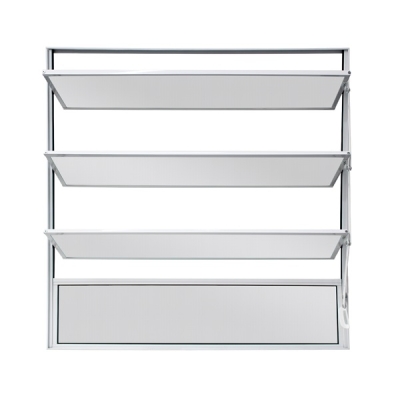 Basculante de Alumínio 80x80cm Vidro Liso 