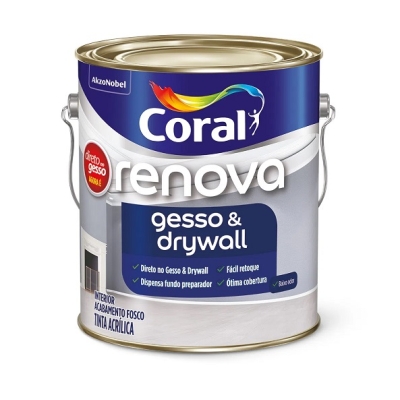 Tinta Renova Direto Gesso e Drywall Branco Galão 3,6 Litros Coral