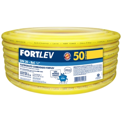 Eletroduto Corrugado Flexível 20mm 50 Metros Fortlev/Krona