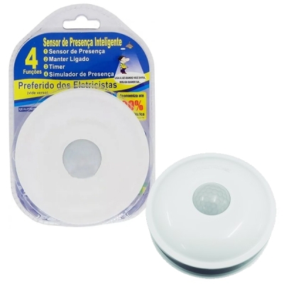 Sensor de Presença Emb/Sob 360° C/ Fotocélula Bivolt QA19M Qualitronix