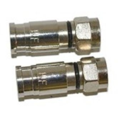 Conector Cabo Coaxial Pressão RG6 C/ 2 Un Cód.7777 HF