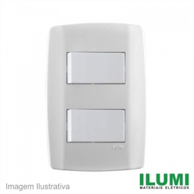 Slim Conjunto 2 Interruptores Simples 4x2 8018 Ilumi