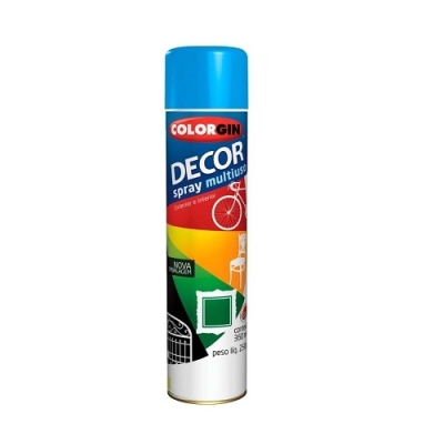 Tinta Spray Decor Uso Geral Azul Médio Brilhante 360ml Colorgin