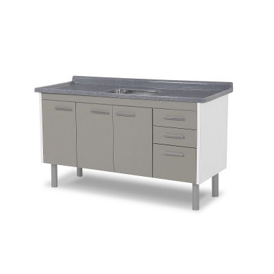 Armário de Cozinha Valenza Gianduia 144,2cm Para pia de 1,50mt Rorato