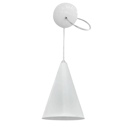 Pendente Cone Branco em Alumínio para 1 Lâmpada 770-BR JM Iluminação 