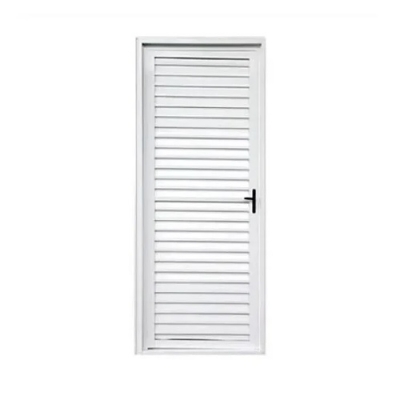 Porta de Alumínio Branco Modelo Veneziana 0,70L x 2,10A Lado Direito